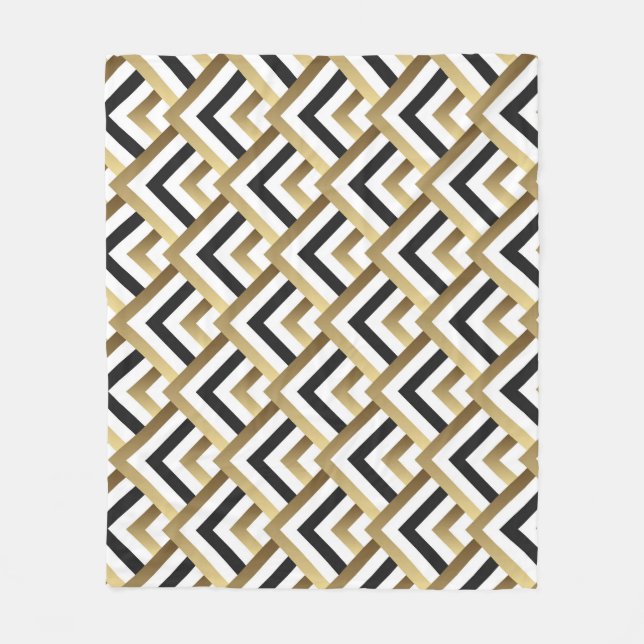 Couverture Polaire Triangles Abstraits : Noir Or sans joint (Devant)