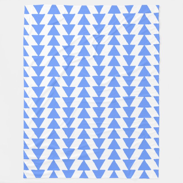 Couverture Polaire Triangles encres - Bleu et blanc bébé (Devant)