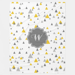 Couverture Polaire Triangles géométriques modernes Motif gris et jaun