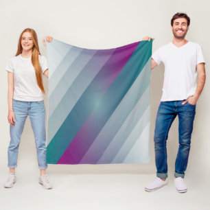 Couverture Polaire triangles gris magenta turquoise