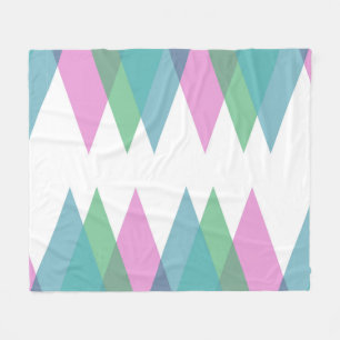 Couverture Polaire Triangles rose et vert