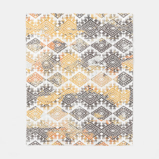Couverture Polaire Tribal géométrique Boho : Motif en détresse.