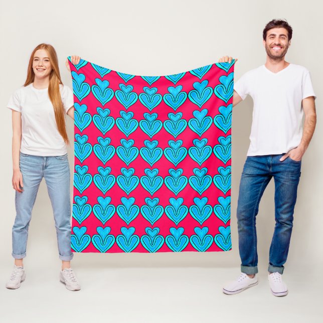 Couverture Polaire Tribal Heart Mandala Fish Motif Design (En situation)