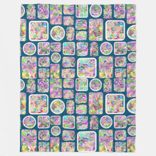 Couverture Polaire Tribal MAYA ancien masque motif 2
