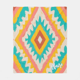 Couverture Polaire Tribu Vibrante, Motif Géométrique Bohème Audacieux