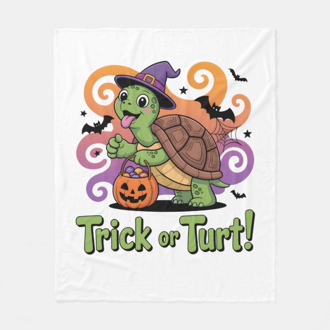 Couverture Polaire Trick ou Turt Funny Turtle Halloween (Devant)