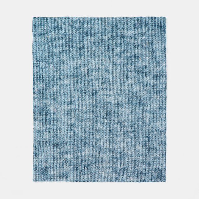 Couverture Polaire Tricot bleu texture laine fermer fond photo (Devant)