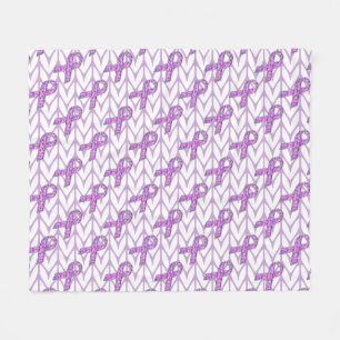 Couverture Polaire Tricot de sensibilisation au ruban rose cristal