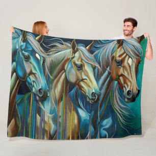 Couverture Polaire Trio des chevaux