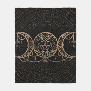 Couverture Polaire Triple Moon - Triple Goddess Gold and black