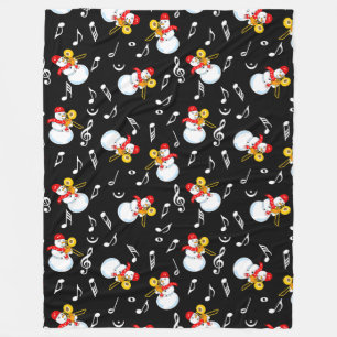 Couverture Polaire Trombone Snowman Music Notes Motif