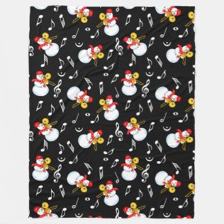 Couverture Polaire Trombone Snowman Music Notes Motif