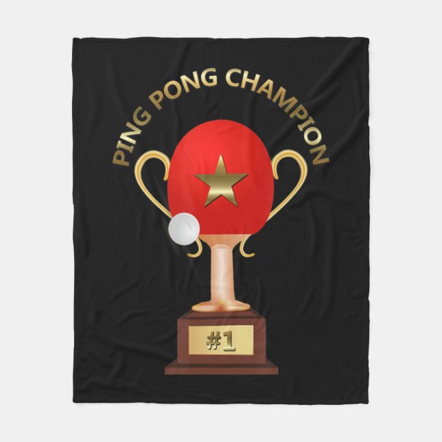 Couverture Polaire Trophée Champion de tennis de table Ping Pong (Devant)