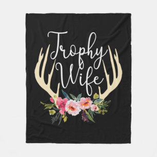 Couverture Polaire Trophée Femme Cute Deer Antlers Fleurs Chasseurs F