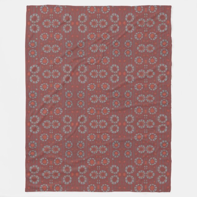 Couverture Polaire Trouvez le lapin, motif rustique, gris & terracott (Devant)