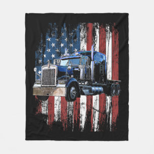 Couverture Polaire Trucker American Flag Truck Driver Truck Driver Gi