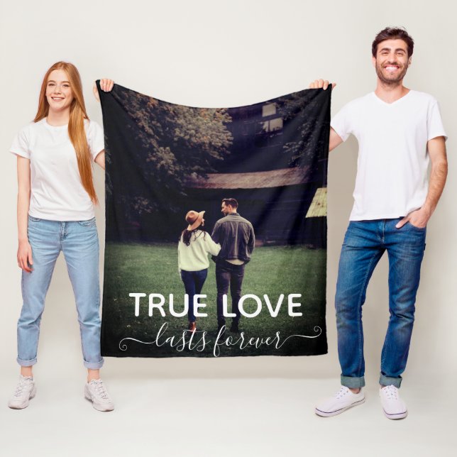 Couverture Polaire True Love Couple Photo Mariage Cadeau Fleece Blank (En situation)