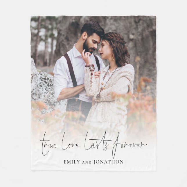 Couverture Polaire True Love Lasts Forever Couple Photo Overlay (Devant)