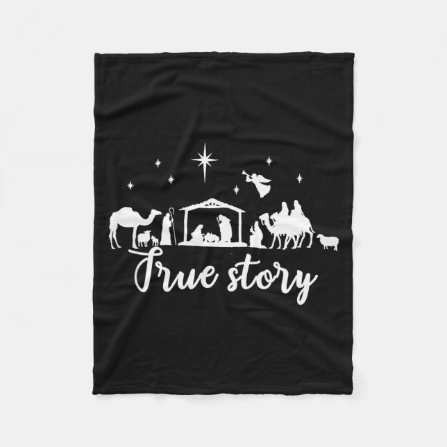 Couverture Polaire True Story Christmas Gift Religious Nativity Scene (Devant)
