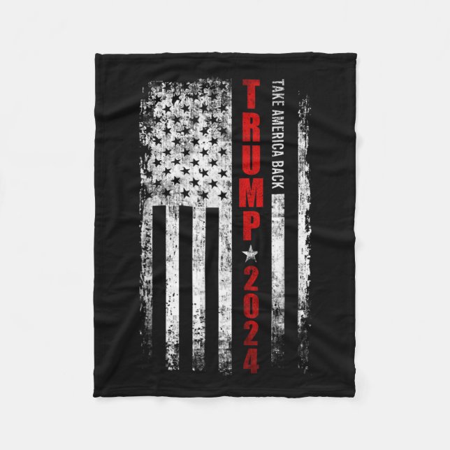 Couverture Polaire Trump 2024 Redonner à l'Amérique le drapeau améric (Devant)