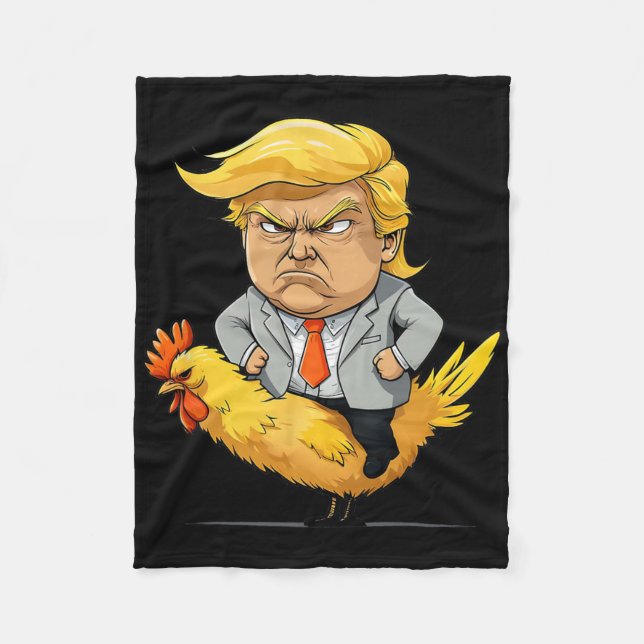 Couverture Polaire Trump Chicken Jockey Satire - Humour politique amu (Devant)