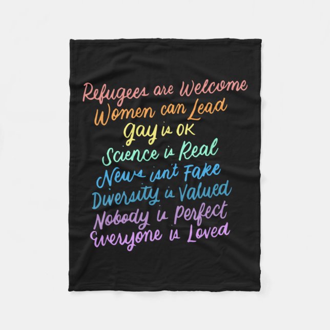 Couverture Polaire Trump Diversité Science Réfugiés Aimer les femmes  (Devant)