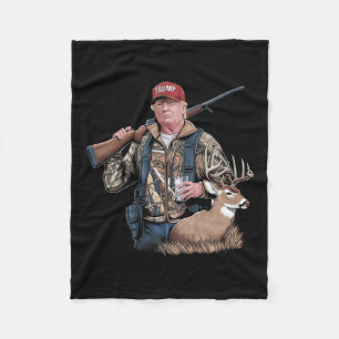 Couverture Polaire Trump Hunting Deer (avant et arrière) Make Hunting