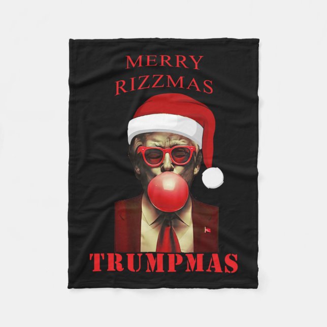 Couverture Polaire Trump Merry Rizzmas Trumpmas Funny Christmas Bubbl (Devant)