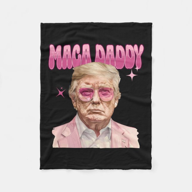 Couverture Polaire Trump Pink Sungles Maga Daddy Funny Trump 2024 (Devant)