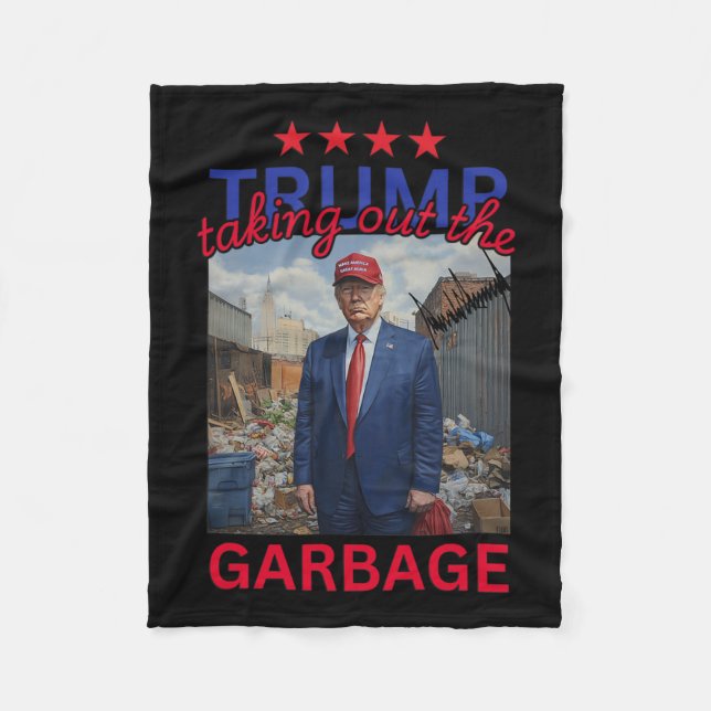 Couverture Polaire Trump Sortir Le Garbyge 2024 Drôle Trump (Devant)