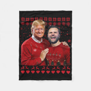 Couverture Polaire Trump Vance Frères Drôle Rouge Noël démodé Xmas