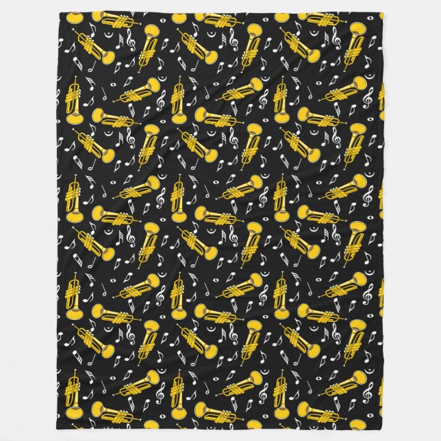 Couverture Polaire Trumpet Music Notes Motif (Devant)