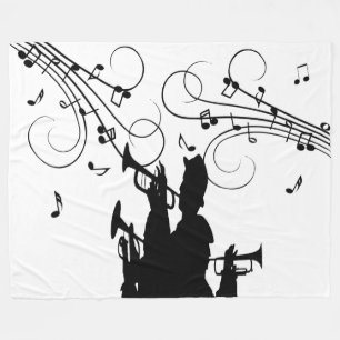 Couverture Polaire Trumpet Section Musique noire et blanche