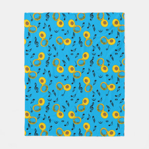 Couverture Polaire Tuba Music Notes Motif