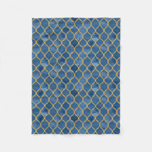 Couverture Polaire Tuile marocaine - denim