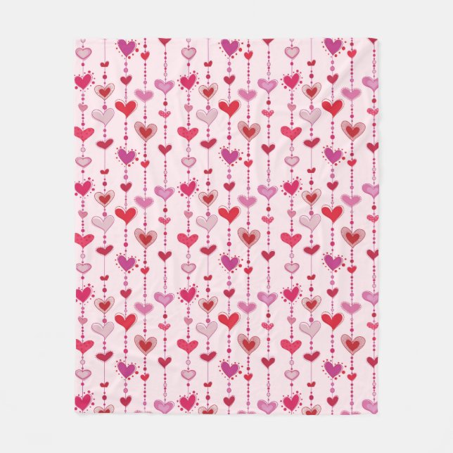 Couverture Polaire Tuiles de coeur (Devant)