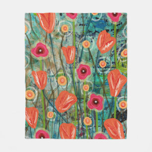 Couverture Polaire Tulip Tango - Art Contemporain Inspiré Par La Natu