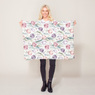 Couverture Polaire Tulipe scandinave modèle floral