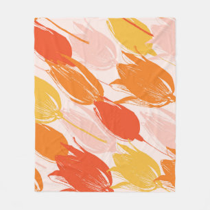 Couverture Polaire Tulipes diagonales : Conception de couleurs claire