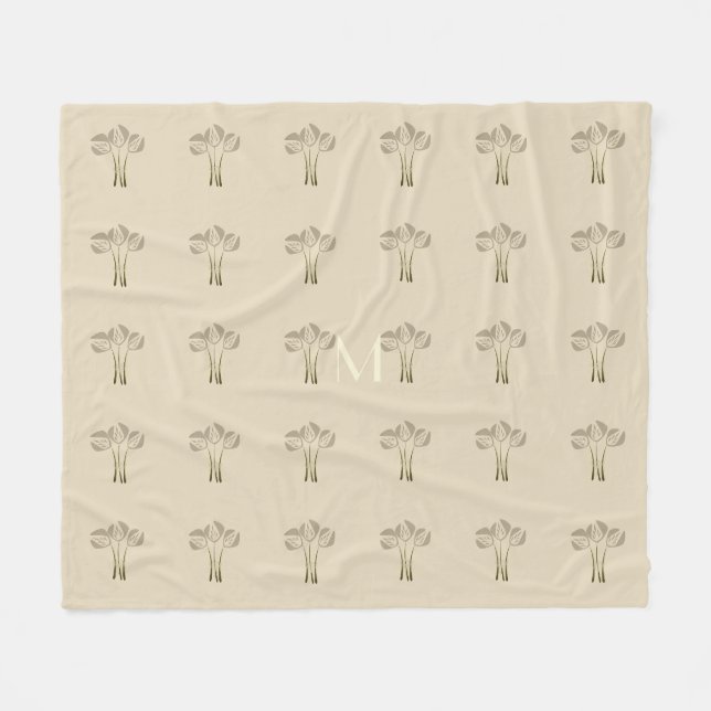 Couverture Polaire Tulipes personnalisées (Devant (Horizontal))