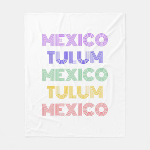 Couverture Polaire Tulum Mexique Magnet de trypographie rétro