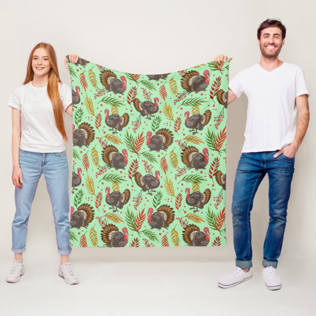 Couverture Polaire Turkey Gobbler In The Forest Pattern (En situation)