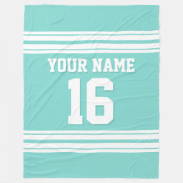 Couverture Polaire Turquoise Aqua White Sports Jersey