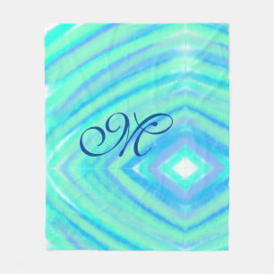 Couverture Polaire Turquoise bleu vert filigranes ajouter votre monog