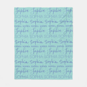 Couverture Polaire Turquoise Blue Girls Nom personnalisé