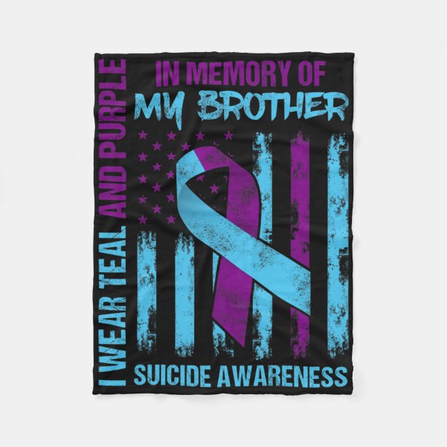 Couverture Polaire Turquoise Violet Ruban Suicide Sensibilisation Ind (Devant)