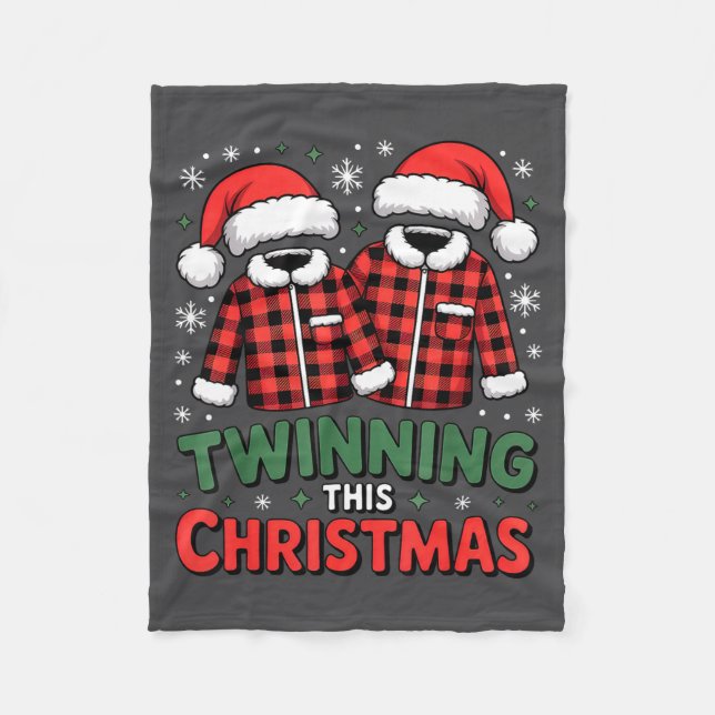 Couverture Polaire Twinning This Christmas Matching Family Holiday  (Devant)