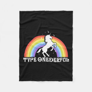 Couverture Polaire Type OnederType 1 Diabète Unicorne Arc en ciel Awa