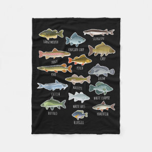 Couverture Polaire Types D'Espèces De Poissons D'Eau Douce Pêche
