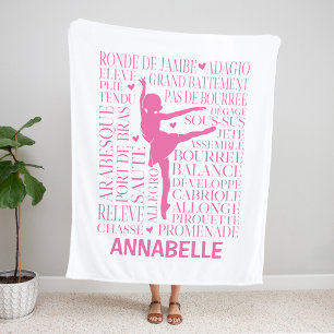 Couverture Polaire Typographie de Little Pink Ballerina